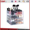 Deluxe Clear 4 Tier Makeup Organiser Rack Acrylic Cosmetic Drawer Storage Box